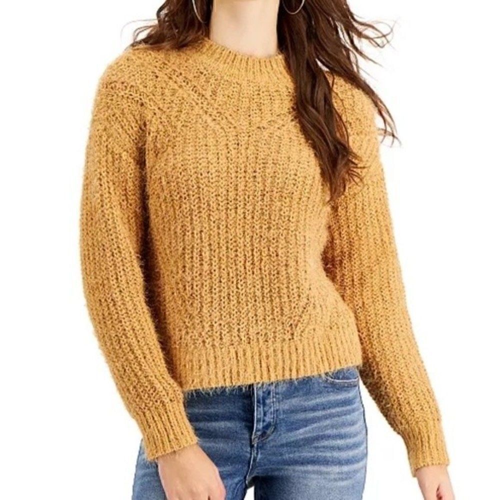 Freshman Juniors Pointelle Mock-Neck Sweater,medium Color, pullover